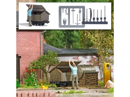 Busch HO Action-Set: Werkzeugwagen öff