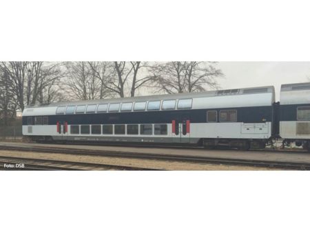 Piko HO Doppelstockwagen DSB 2. Kl blau/weiß rote Tür