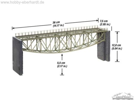 NOCH H0 L-C Fischbauchbrücke, 36cm