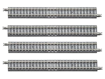 TOMYTEC 4 Gleise, gerade, in Schotterbettung, je 140 mm