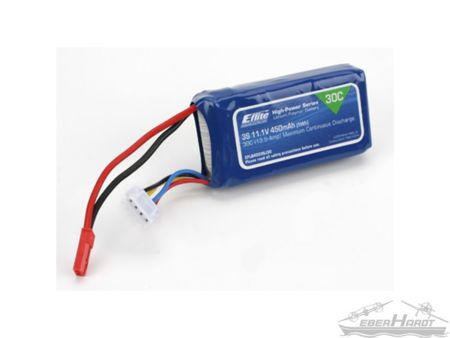 E-flite 3S 11,1V 450mAh 30C LiPo-Akku m. JST-Stecker