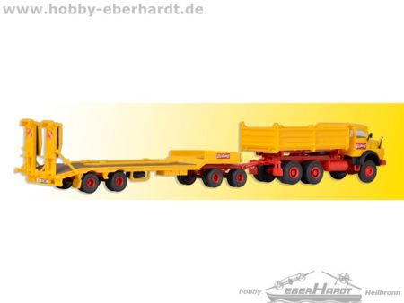 Kibri H0 MB Rundhauber 2632 AK mit Tiefladeanhänger