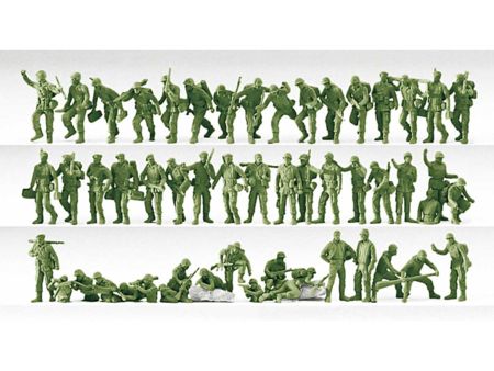 Preiser HO Bundeswehr. BRD. Jäger, Pioniere u.a. 50 unbemalt