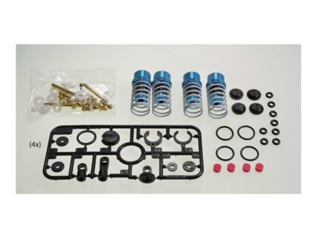 Tamiya TRF Alu Dämpfer-Set (4) blau Black coat.