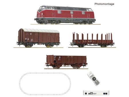 Roco HO z21  Dig.startset: Diesellok BR 221 mit Güterzug, DB