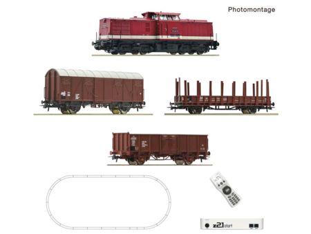 Roco HO z21 Dig. Startset: Diesellokomotive BR 110 mit Güter