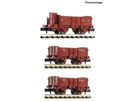 Fleischmann N  3-tlg. Set: Offene Güterwagen, FS