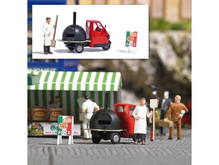 Busch HO Action Set: Mobiler Pizzabäck