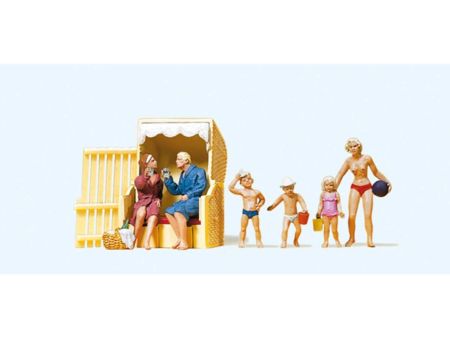 Preiser HO Paar im Strandkkorb, spielende Kinder