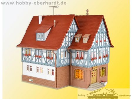 Vollmer H0 Gasthof zur Post mit LED-Beleuchtung,Funktionsbau