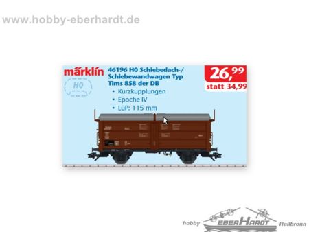 Schiebedach/-wandwagen DB