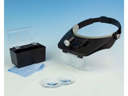 Krick Kopfbandlupe Bi-Plate mit 4 Linsen+LED