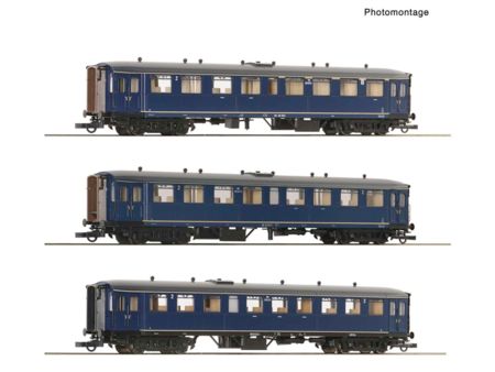 Roco HO 3-tlg. Set: Reisezugwagen „Blokkendoos“, NS
