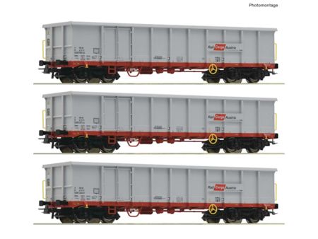 Roco HO 3-tlg. Set: Offene Güterwagen, ÖBB