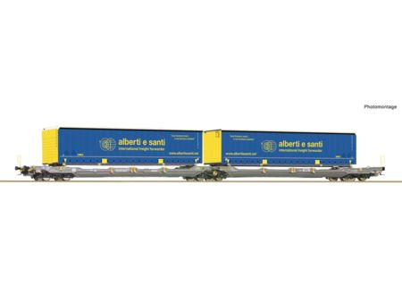 Roco HO Doppeltaschen-Gelenkwagen T3000e, Hupac