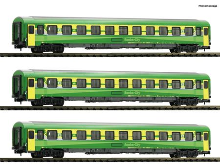 Fleischmann N 3-tlg. Set: Eurofima-Wagen, GYSEV   DC analog