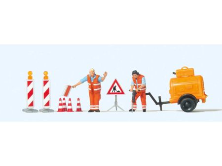 Preiser HO Straßenbauarbeiter mit Kompressor