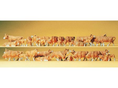 Preiser HO Kühe, braun. 30 Figuren