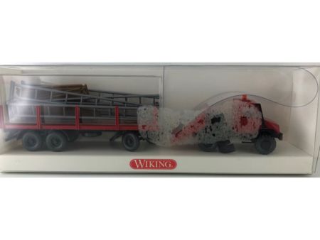 Wiking 392 03 27  Unimog U 140 mit Rungenhänger und Ladung  