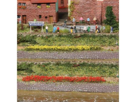 Heki  10 Grasstreifen gelb-rot, 100 mm lang, 5-6 mm hoch