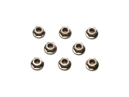 Tamiya TRF Radmuttern 4mm geriffelt (8) Stahl