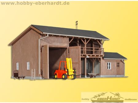 Kibri H0 Geräteschuppen mit Gabelstapler