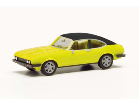 Herpa HO  Ford Capri II m.Vinyld., gelb