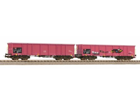 Piko 2er Set Offene Güterwagen Eaos SBB VI mit Graffiti
