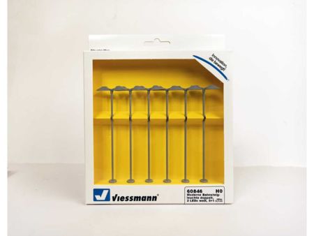 Viessmann H0 Moderne Bahnsteigleuchte doppelt, 2 LEDs weiß 