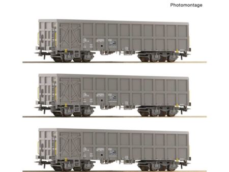 Roco HO 3-tlg. Set: Offene Güterwagen, SNCF