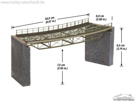 NOCH H0 L-C Brückenfahrbahn,geb.R1