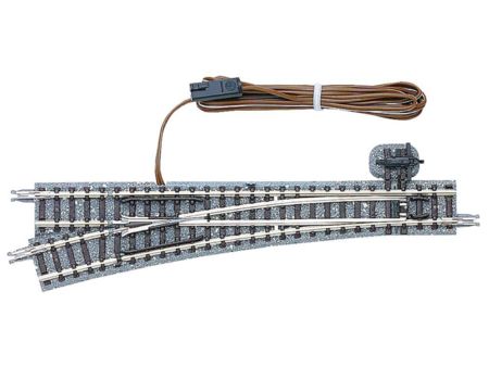 TOMYTEC Elektrische Weiche, links, in Schotterbettung