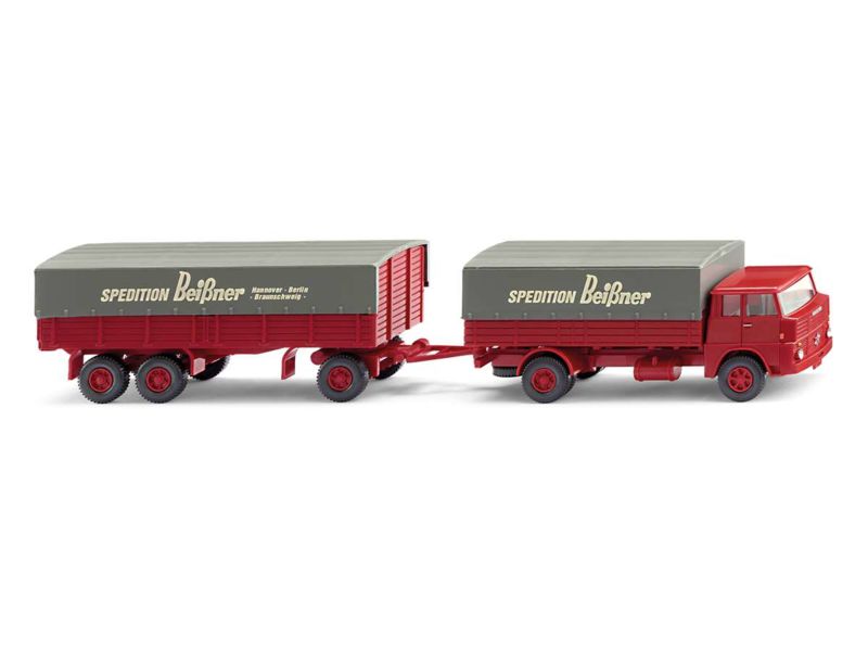 Wiking HO 1:87 Pritschenhängerzug (Henschel HS 14/16)
