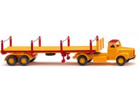 Wiking HO 1:87 Rungensattelzug (Scania) - signalgelb/karminr