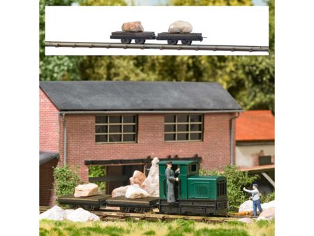 Busch HO 2 Transportwagen mit Felsbroc