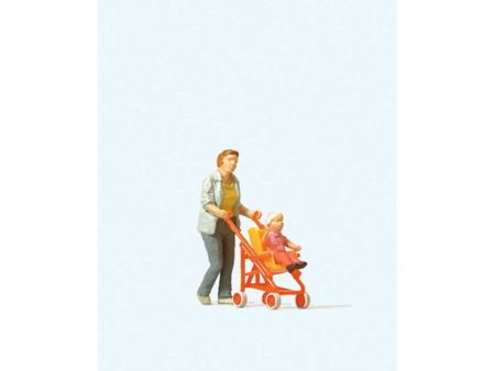 Preiser HO Frau mit Buggy