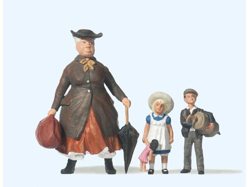 Preiser 1:22,5   Tante Tulli mit Neffe und Nichte