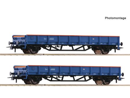 Roco HO 2-tlg. Set: Niederbordwagen, Volkerrail   