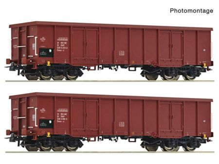 Roco HO 2-tlg. Set: Offene Güterwagen, PKP