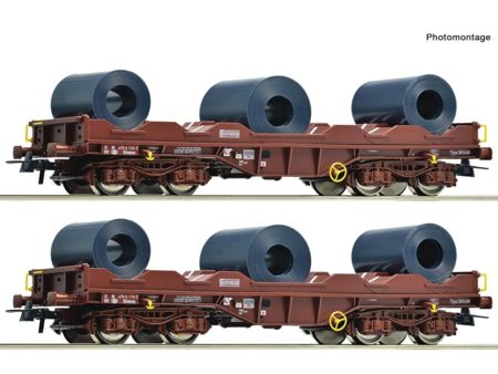 Roco HO 2-tlg. Set: Coiltransportwagen, SNCB   