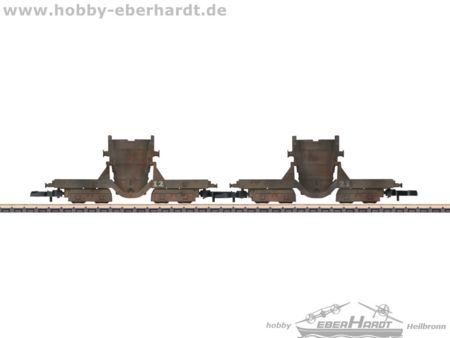 Märklin  Miniclub  Roheisenwagen-Set gealtert