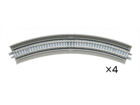 TOMYTEC 4 Gleise, gebogen, in Beton-Viaduktbettung, 45°, r 2