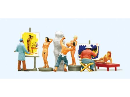 Preiser HO Maler, Bildhauer, Modelle. Zubehör als Bausatz