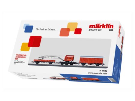 Märklin  HO  Kranwagen-Set Feuerwehr