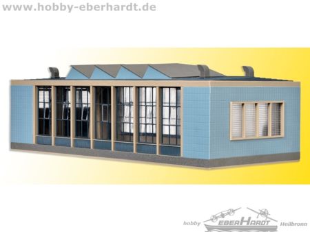 Vollmer H0 E-Lokschuppen mit Türschließvorrichtung,zweiständ
