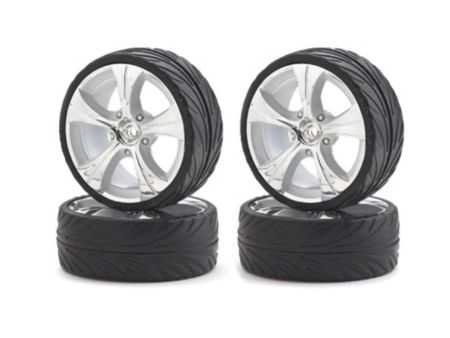 Carson 1:10 Big Wheel-Set On-R.13 (4) silb/w