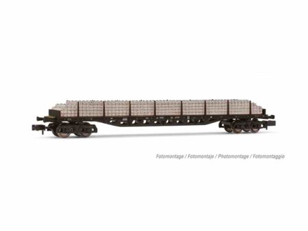 ARNOLD DB, 4-achs. Flachwagen mit Rungen Sgjs716, Schwarz, m