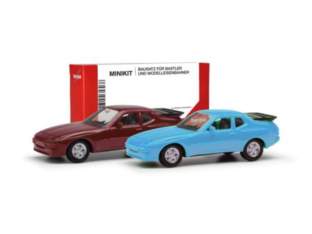 Herpa HO  Porsche 944, blau/rot    2St.