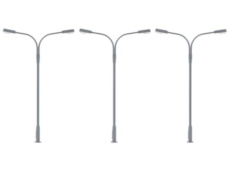 Faller H0 LED-Kofferleuchte, zweiarmig, kaltweiß, 3 Stück