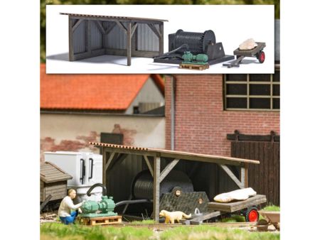 Busch HO Wasserpumpe/Winde/Wagen